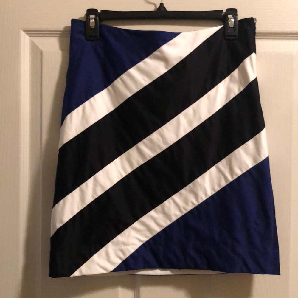 WHBM black/white/blue skirt, size 4